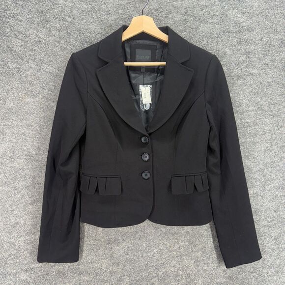 New The Limited Blazer Women 6 Black Button Up Collared Long Sleeve Lined - Picture 1 of 9